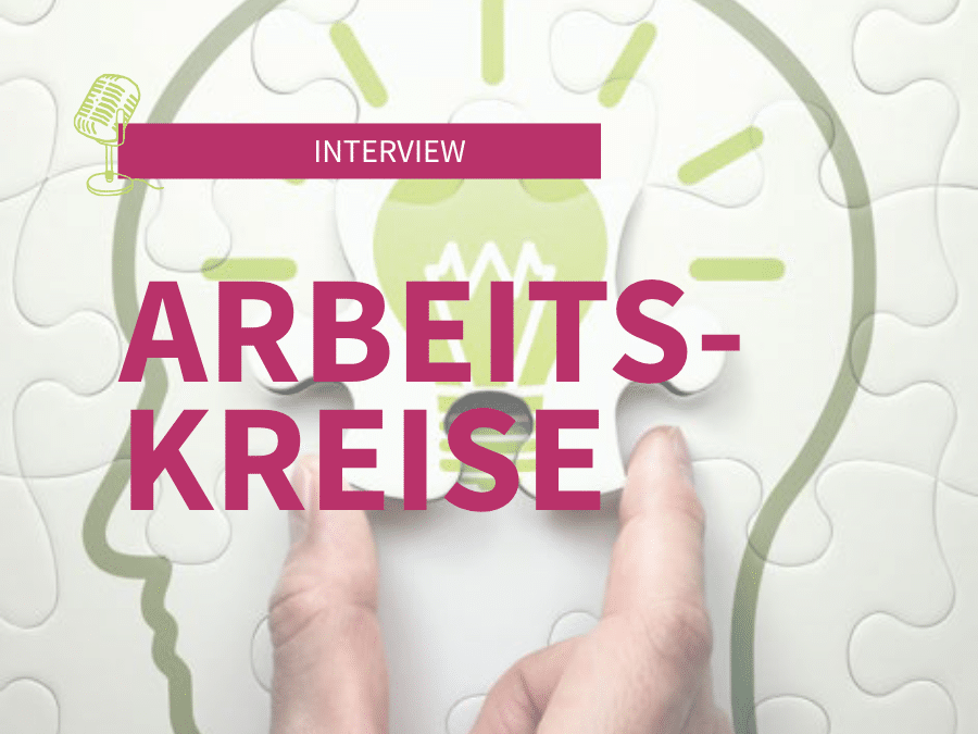 Illustration Puzzleteile mit Schriftzug Arbeitskreise – Interview mit Britta